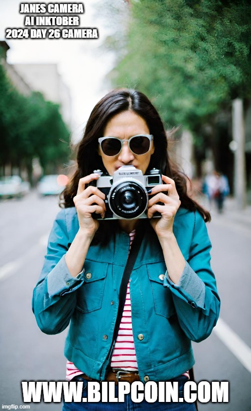 JANES CAMERA AI INKTOBER 2024 DAY 26 CAMERA; WWW.BILPCOIN.COM | made w/ Imgflip meme maker