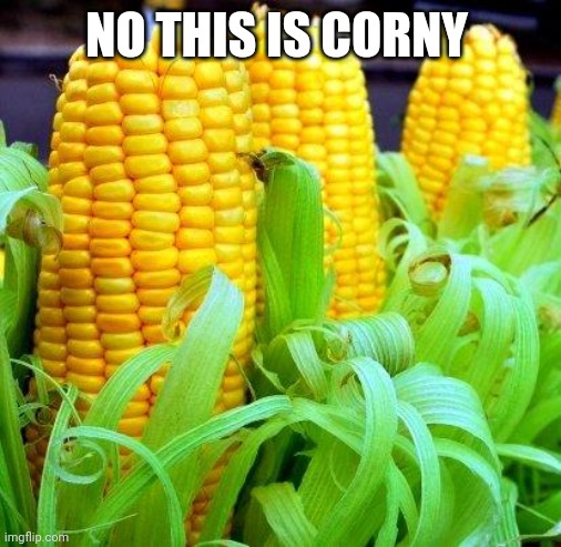 CORN meme | NO THIS IS CORNY | image tagged in corn meme | made w/ Imgflip meme maker