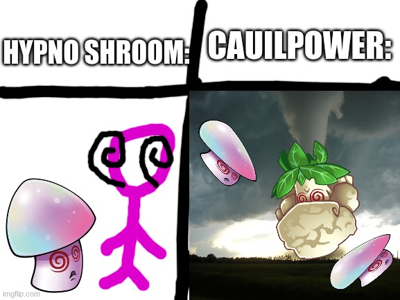 Hypno Shroom meme | CAUILPOWER:; HYPNO SHROOM: | image tagged in pvz | made w/ Imgflip meme maker