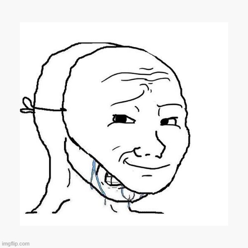 Soyjak using smirk mask to hide cope | image tagged in soyjak using smirk mask to hide cope | made w/ Imgflip meme maker