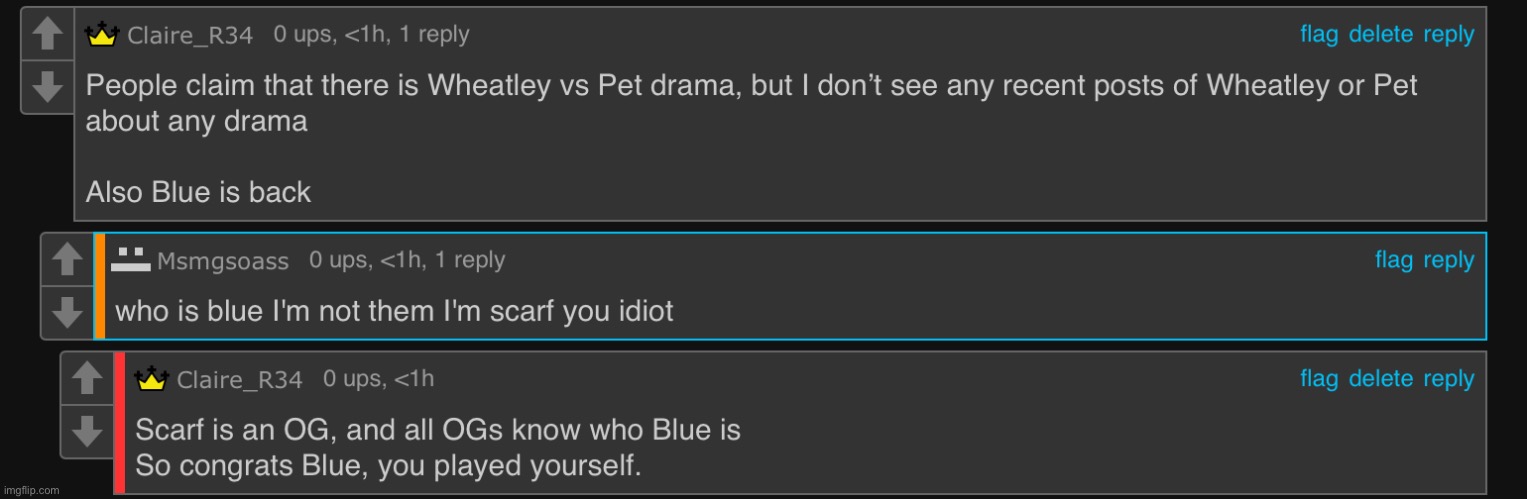 Ban msmgsoass, she is a Blue alt. | made w/ Imgflip meme maker