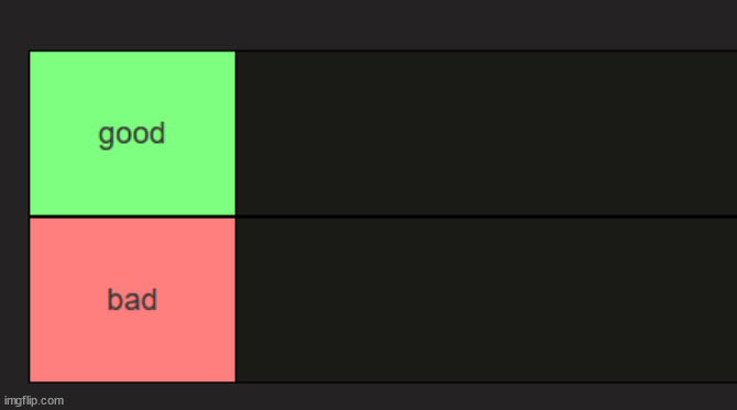 new temp | image tagged in good and bad tierlist | made w/ Imgflip meme maker