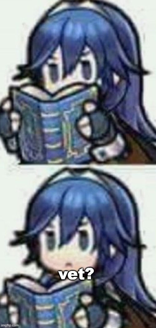 Lucina reading book | vet? | image tagged in lucina reading book | made w/ Imgflip meme maker
