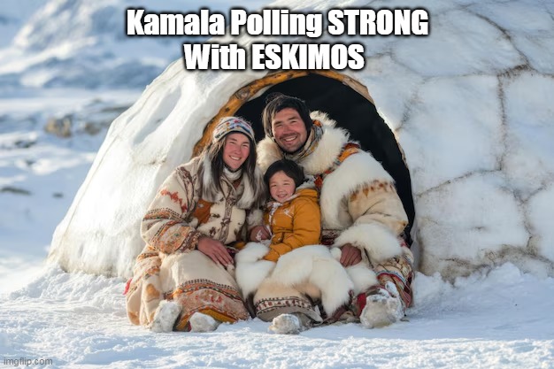 Kamala Polling STRONG
With ESKIMOS | made w/ Imgflip meme maker