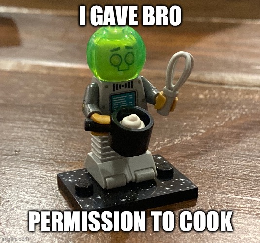 I GAVE BRO; PERMISSION TO COOK | made w/ Imgflip meme maker