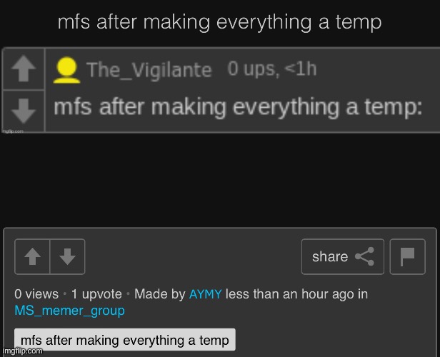 mfs after making everything a temp | image tagged in mfs after making everything a temp | made w/ Imgflip meme maker