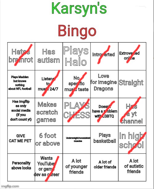 Karsyn's bingo | image tagged in karsyn's bingo | made w/ Imgflip meme maker