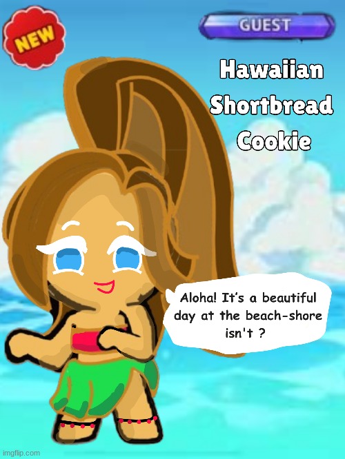 Guys should I give her a Hawaiian lei? (new oc btw  IF ANYONE CRUMCH HER I SWEAR-) | made w/ Imgflip meme maker