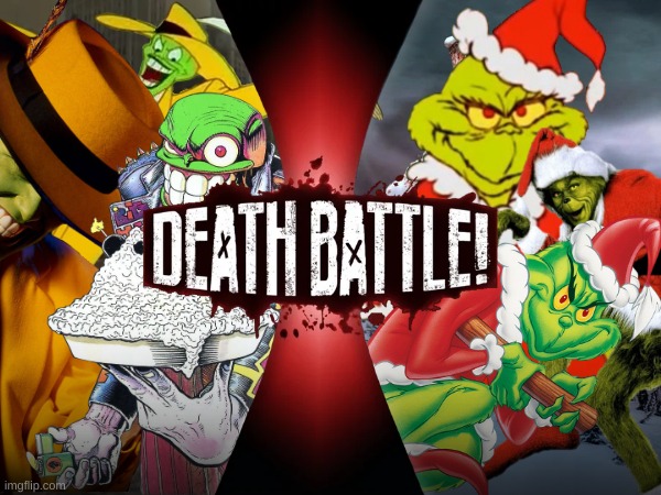 The Mask VS The Grinch (Dark Horse VS Dr. Seuss) | image tagged in death battle,the mask,the grinch | made w/ Imgflip meme maker