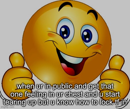 holy shit | when ur in public and get that one feeling in ur chest and u start tearing up but u know how to lock tf in | made w/ Imgflip meme maker