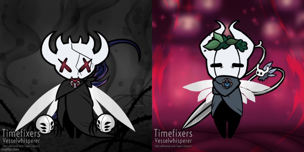 The two smols who work together {I know nothing about Hollow Knight btw but the picrew was cute} | made w/ Imgflip meme maker