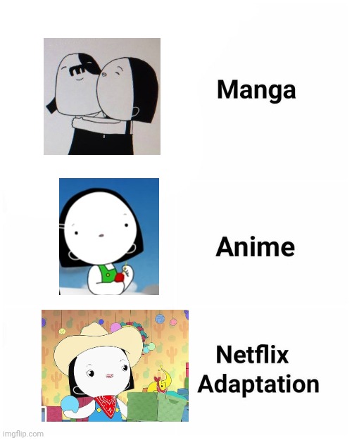 Netflix adaptation | image tagged in netflix adaptation,meme,history,kinderwood,2020,shitpost | made w/ Imgflip meme maker