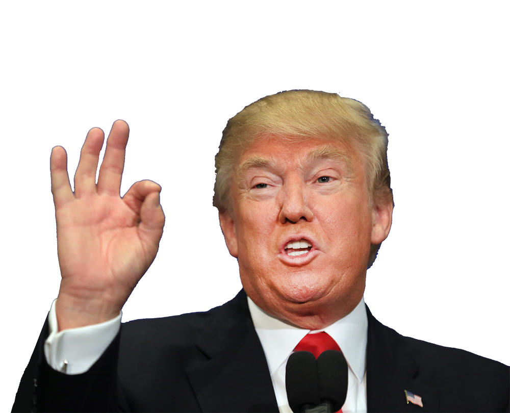 Donald Trump close up transparent Blank Meme Template