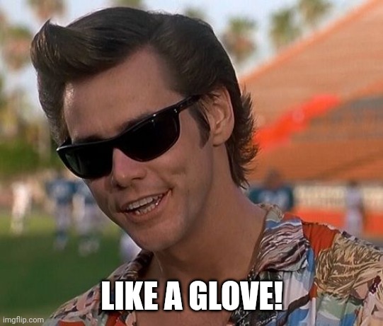 Ace Ventura | LIKE A GLOVE! | image tagged in ace ventura | made w/ Imgflip meme maker