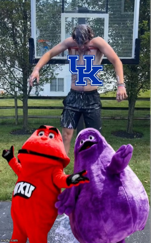 WKU meme | image tagged in grimace,kentucky,memes,college football,hahaha,funny memes | made w/ Imgflip meme maker