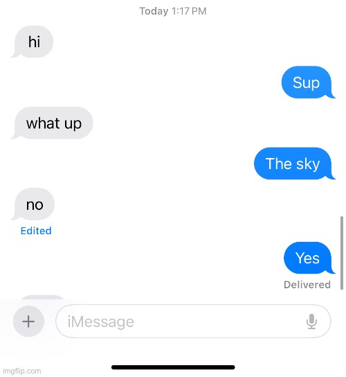 Yes it is | image tagged in text messages,sarcasm | made w/ Imgflip meme maker