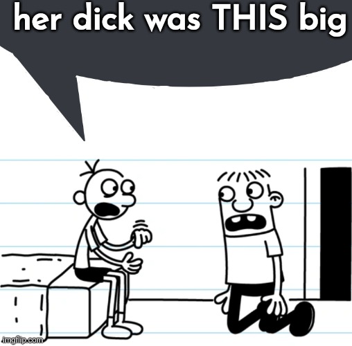 her dick was THIS big | image tagged in discord speech bubble,greg explains to rowley | made w/ Imgflip meme maker