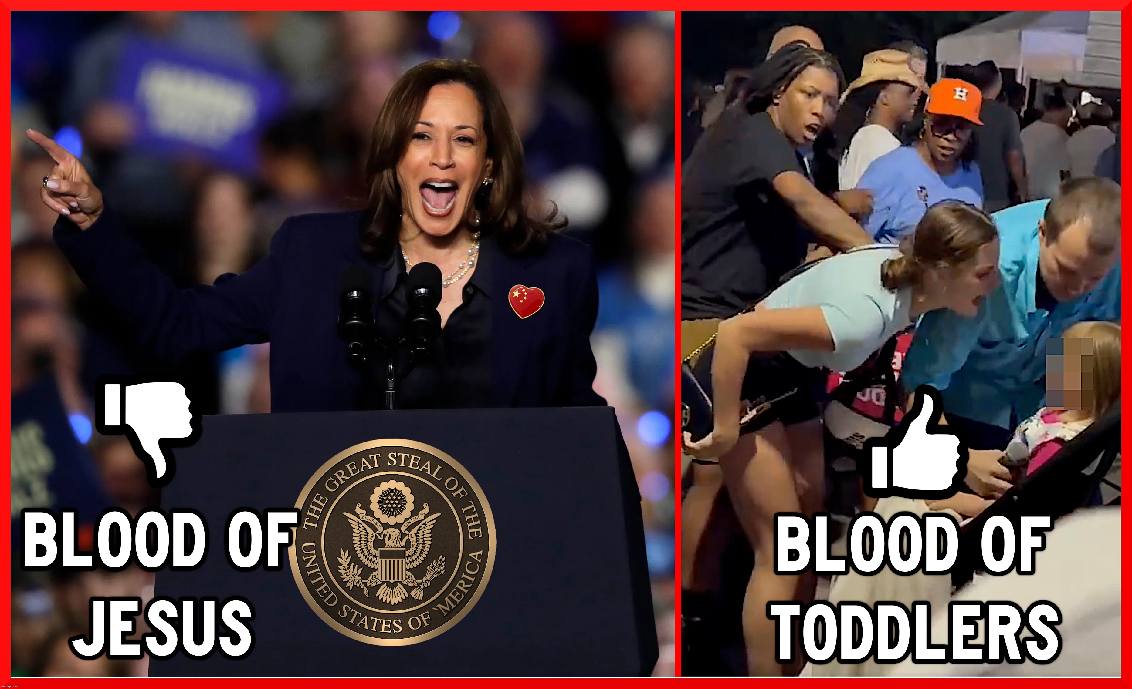 WRONG BLOODY RALLY | image tagged in kamala harris,biden,coup,liar,disloyal,blood | made w/ Imgflip meme maker