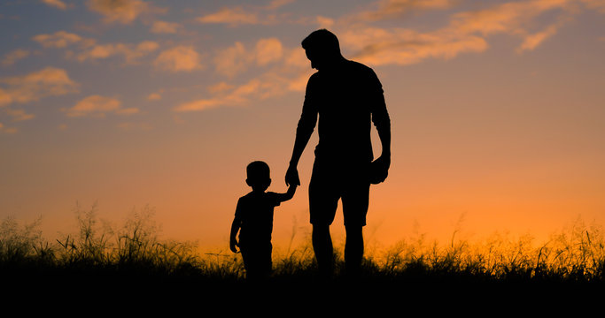 Father and Son Silhouette Blank Meme Template