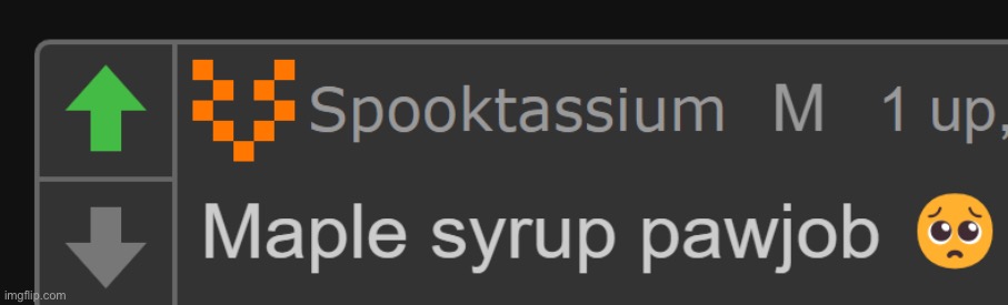 Potassium maple syrup pawjob | image tagged in potassium maple syrup pawjob | made w/ Imgflip meme maker