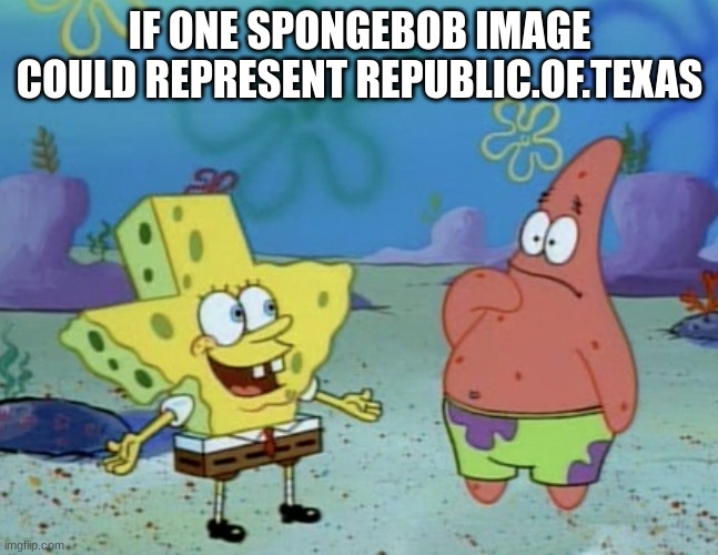 Slander 2 | IF ONE SPONGEBOB IMAGE COULD REPRESENT REPUBLIC.OF.TEXAS | image tagged in spongebob texas | made w/ Imgflip meme maker