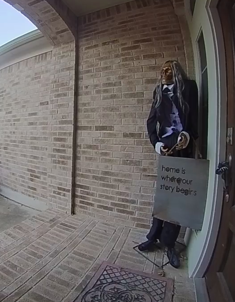 Ghost caught on security doorbell camera. Blank Meme Template