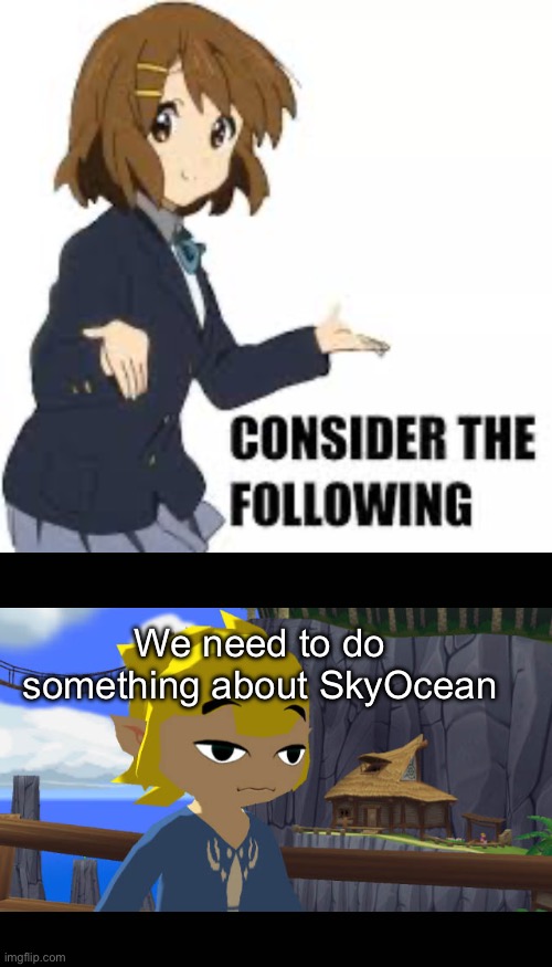 We need to do something about SkyOcean | image tagged in consider the following,high toon link | made w/ Imgflip meme maker