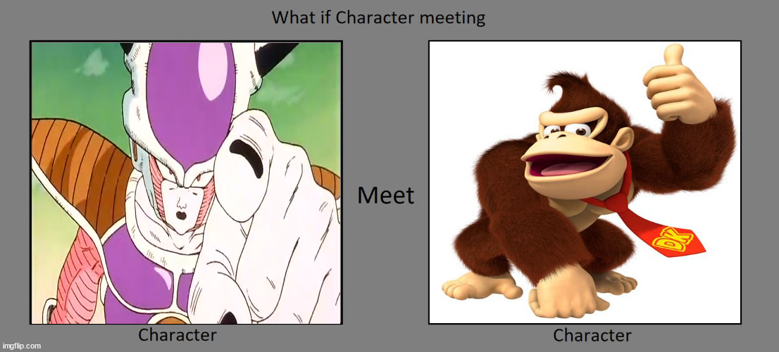 what if frieza meets donkey kong | image tagged in what if character meeting,donkey kong,frieza,dragon ball z,video games,crossover | made w/ Imgflip meme maker