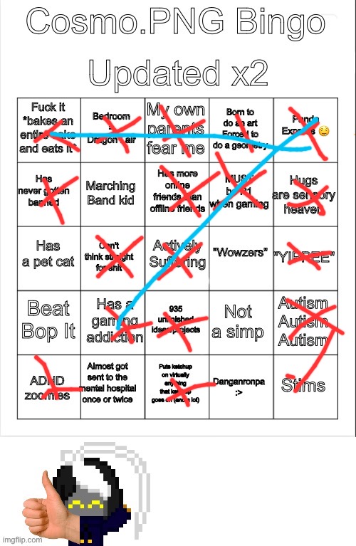 Cosmo.PNG Bingo UPDATED x 2 | image tagged in cosmo png bingo updated x 2 | made w/ Imgflip meme maker