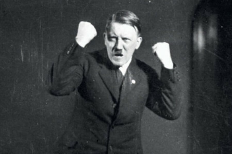 Hitler Raising Fist Blank Meme Template