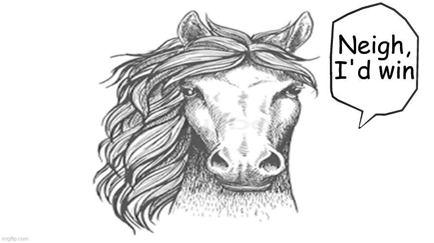 Neigh, I'd win Blank Meme Template