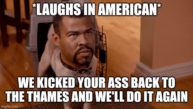 Noice | *LAUGHS IN AMERICAN* WE KICKED YOUR ASS BACK TO THE THAMES AND WE'LL DO IT AGAIN | image tagged in noice | made w/ Imgflip meme maker