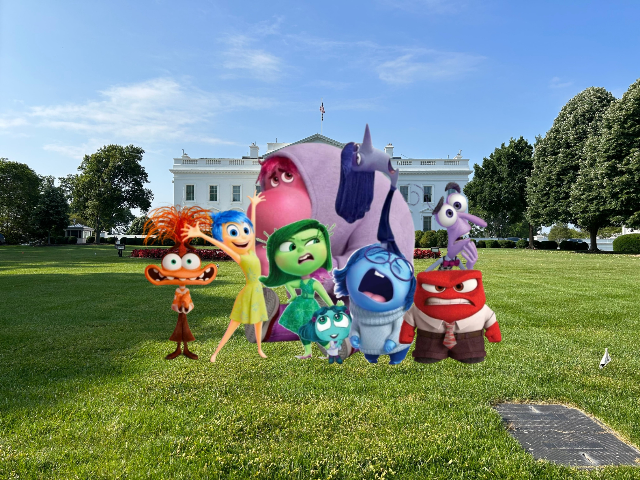 High Quality Inside out 2 emotions white house Blank Meme Template