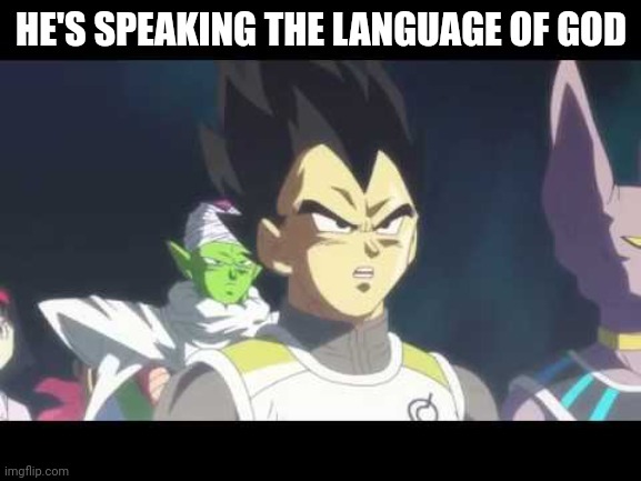 he's speaking the language of gods | HE'S SPEAKING THE LANGUAGE OF GOD | image tagged in he's speaking the language of gods | made w/ Imgflip meme maker