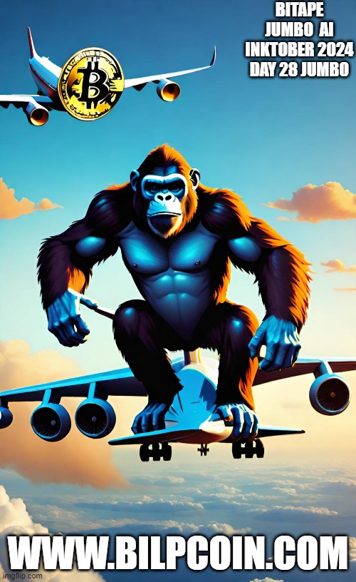 BITAPE JUMBO  AI INKTOBER 2024 DAY 28 JUMBO; WWW.BILPCOIN.COM | made w/ Imgflip meme maker