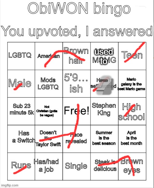 ObiWON bingo | used to; 🗿 | image tagged in obiwon bingo | made w/ Imgflip meme maker