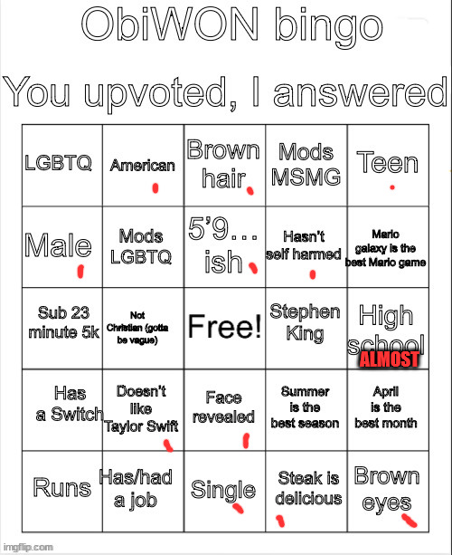 ObiWON bingo | ALMOST | image tagged in obiwon bingo | made w/ Imgflip meme maker