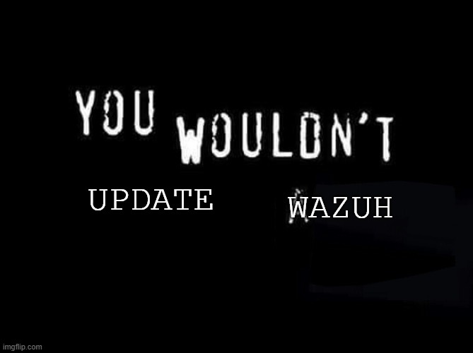 Seriously, you wouldn't | UPDATE; WAZUH | image tagged in you wouldn t x a y | made w/ Imgflip meme maker