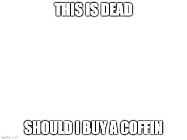 THIS IS DEAD; SHOULD I BUY A COFFIN | made w/ Imgflip meme maker