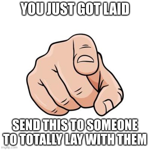 haha | YOU JUST GOT LAID; SEND THIS TO SOMEONE TO TOTALLY LAY WITH THEM | image tagged in you | made w/ Imgflip meme maker