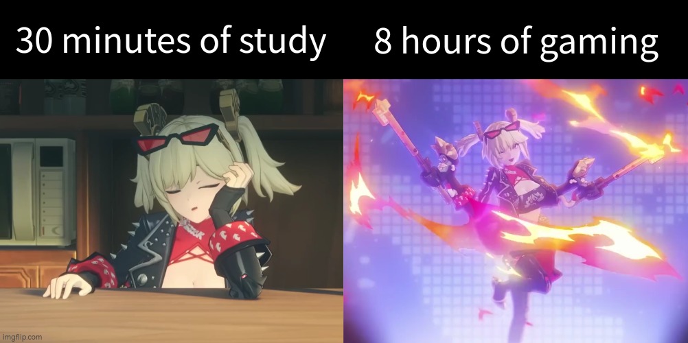 Well I guess our Motivation love gaming. | 30 minutes of study; 8 hours of gaming | image tagged in memes,funny,study,gaming | made w/ Imgflip meme maker