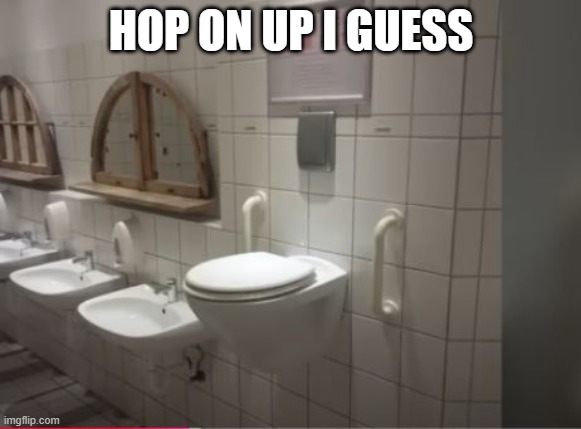 High Potty | HOP ON UP I GUESS | image tagged in you had one job | made w/ Imgflip meme maker