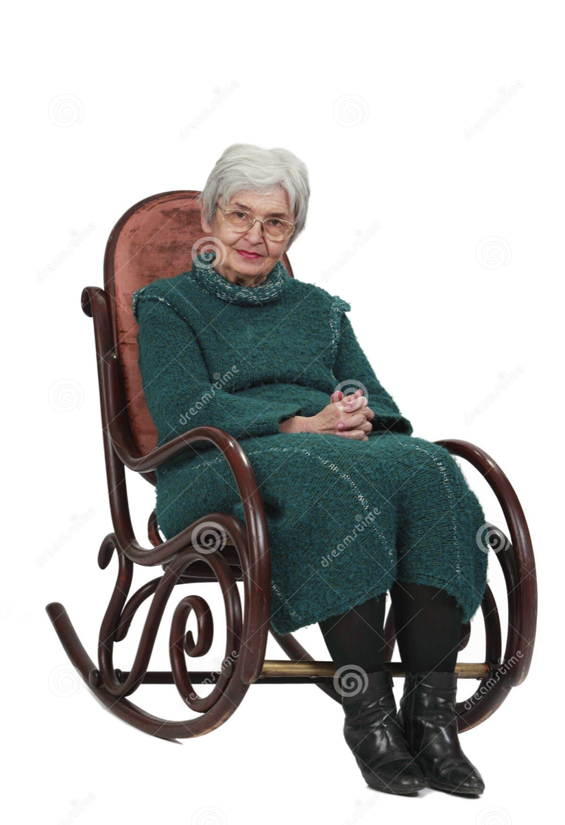 old lady on rocking chair Blank Meme Template