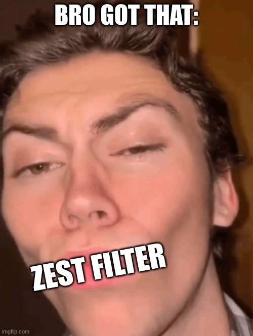 Mewing guy | BRO GOT THAT: ZEST FILTER | image tagged in mewing guy | made w/ Imgflip meme maker