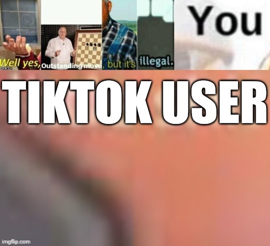 Well yes, outstanding move, but it’s illegal you little sh*t | TIKTOK USER | image tagged in well yes outstanding move but it s illegal you little sh t | made w/ Imgflip meme maker