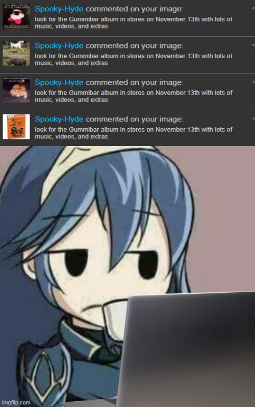 Lucina looking at laptop | image tagged in lucina looking at laptop | made w/ Imgflip meme maker
