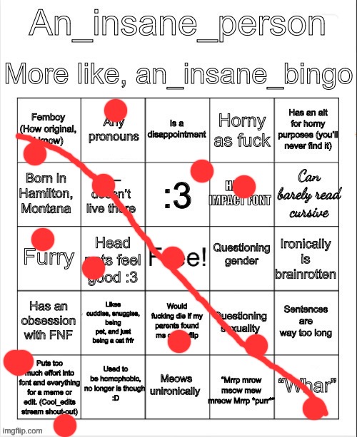 An_insane_bingo (slight update) | image tagged in an_insane_bingo slight update | made w/ Imgflip meme maker