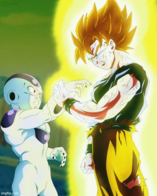 frieza hand goku | image tagged in frieza hand goku | made w/ Imgflip meme maker