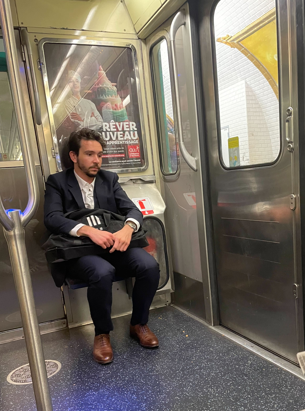 Man waiting subway Blank Meme Template