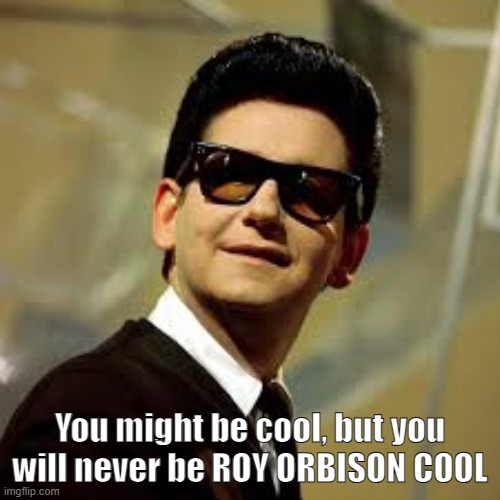 You might be cool, but you will never be ROY OBRISON COOL | You might be cool, but you will never be ROY ORBISON COOL | image tagged in roy orbison | made w/ Imgflip meme maker